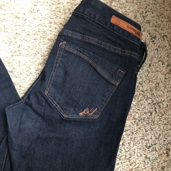 Express dark wash barely boot jeans - Picture 4 of 5